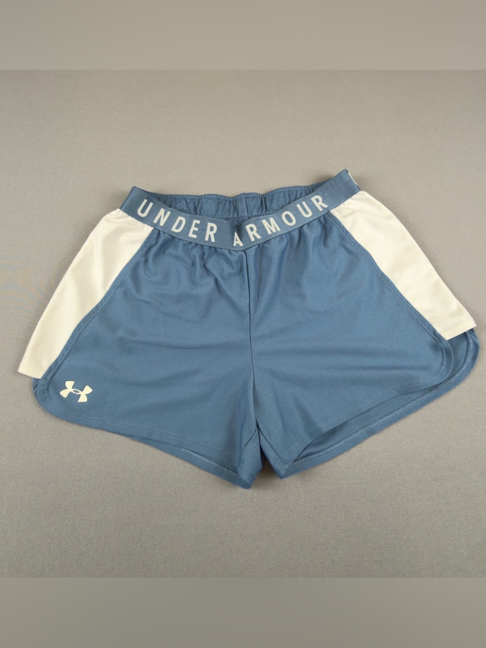 Under Armour Dusty Blue Athletic Shorts with White Panels